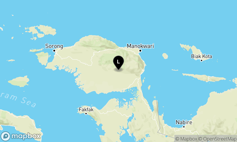 Peta Gempa 65 km BaratLaut TELUKBINTUNI-PAPUABRT