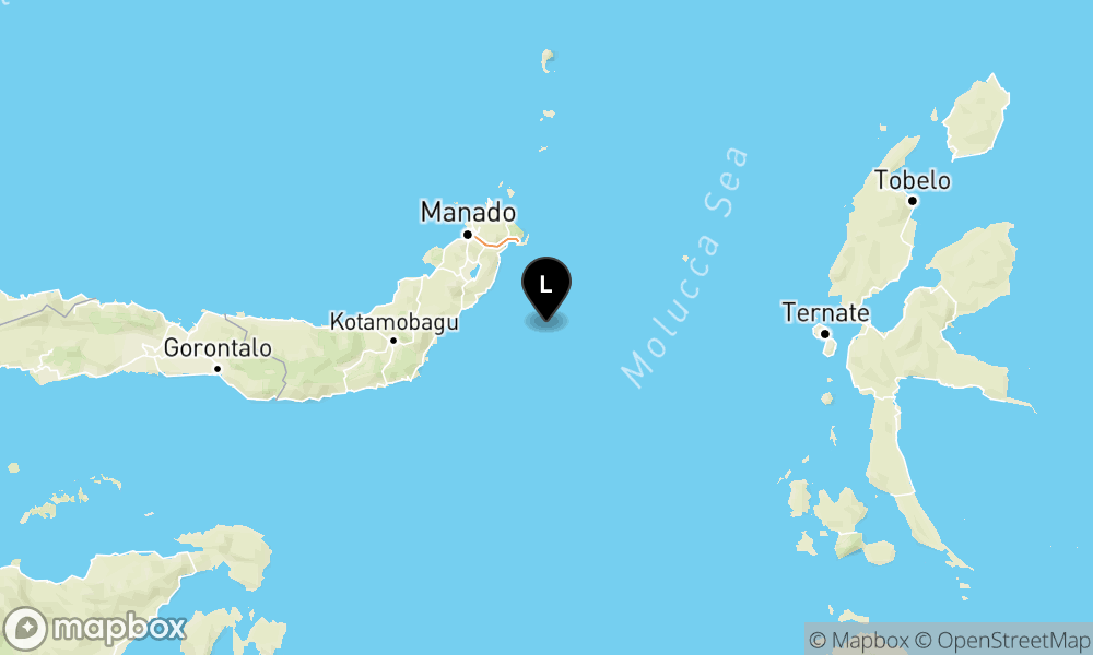 Peta Gempa Pusat gempa berada di laut 71 km Tenggara Ratahan