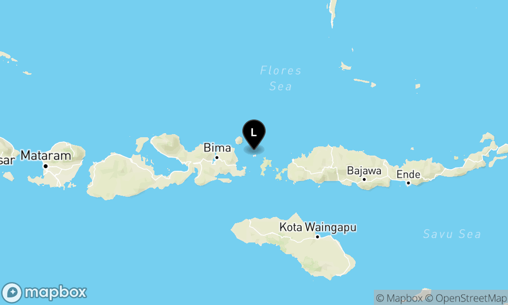 Peta Gempa Pusat gempa berada di laut 60 km TimurLaut Kota Bima