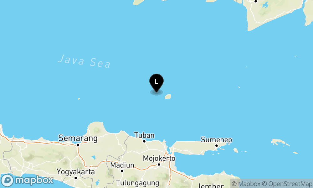 Peta Gempa 134 km TimurLaut TUBAN-JATIM
