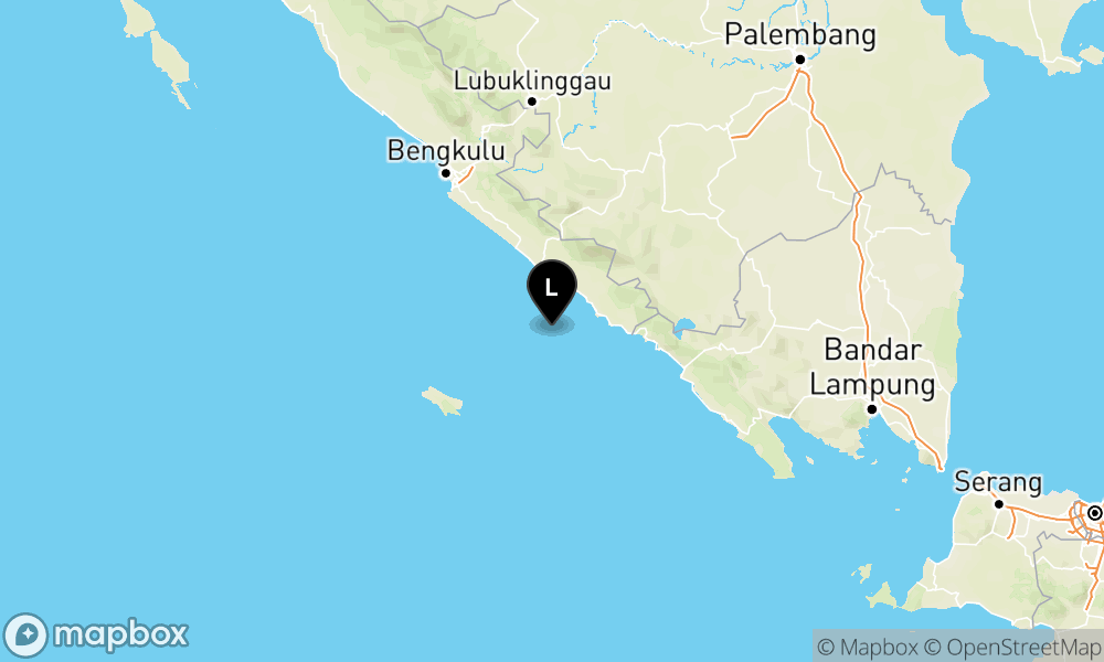 Peta Gempa Pusat gempa berada dilaut 39 km Barat Daya Kaur