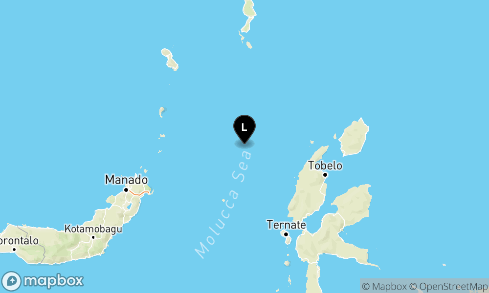 Peta Gempa 118 km BaratDaya PULAUDOI-MALUT