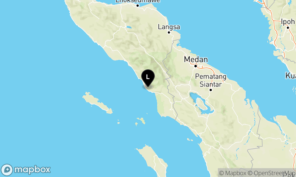 Peta Gempa Pusat gempa berada di darat 37 km Tenggara Kab. Aceh Selatan