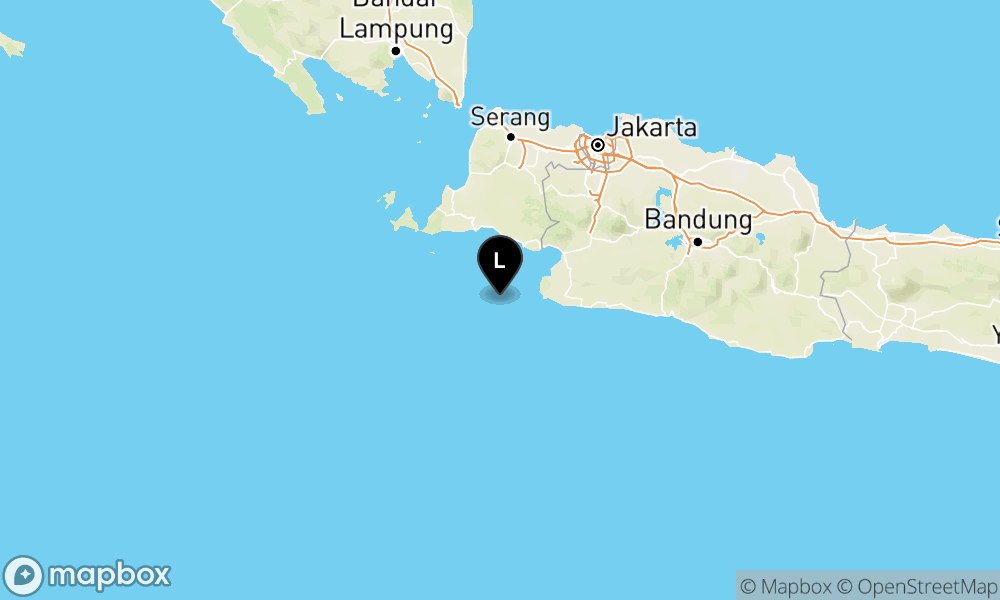 Peta Gempa Pusat gempa berada di Laut 52 Km Barat Daya Bayah