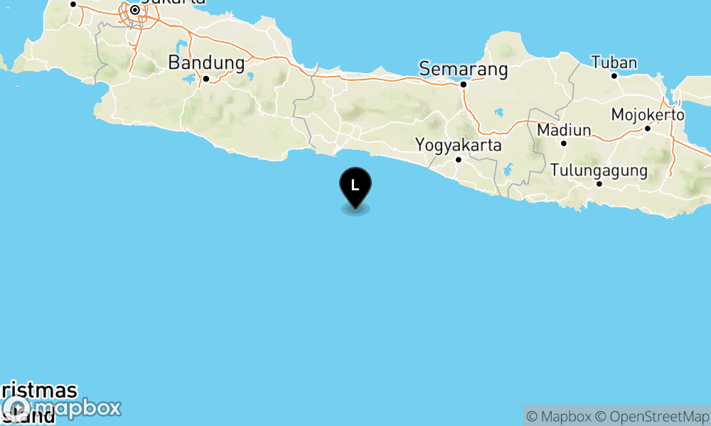 Peta Gempa Pusat gempa berada di laut 77 Km Tenggara Cilacap