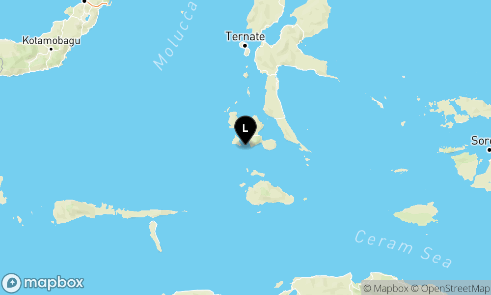 Peta Gempa Pusat gempa berada di Laut 23 Km Barat Daya Labuha