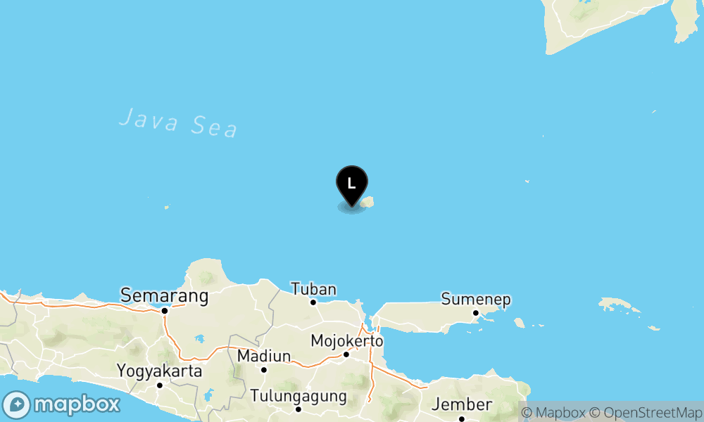 Peta Gempa Pusat gempa berada di laut 122 Km Timur Laut Tuban
