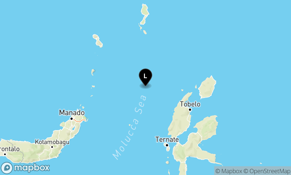 Peta Gempa 107 km BaratLaut PULAUDOI-MALUT