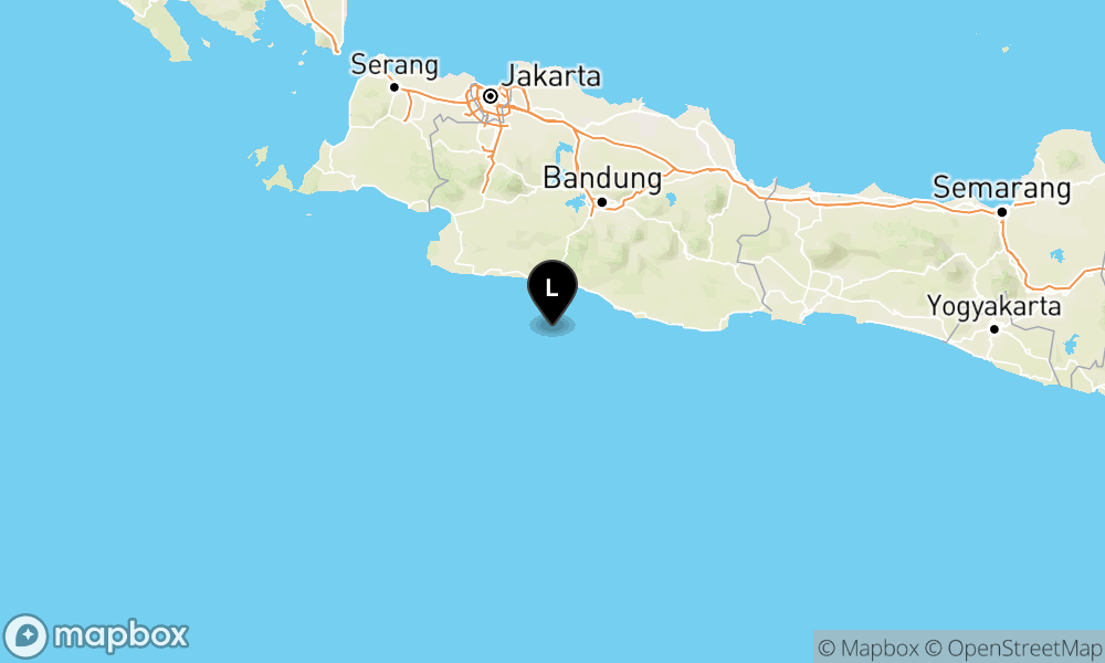 Peta Gempa Pusat gempa berada dilaut 93 km BaratDaya KAB-BANDUNG