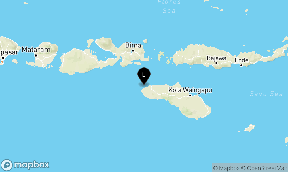 Peta Gempa Pusat gempa berada di Laut 17 km BaratDaya Tambolaka