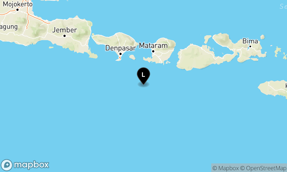 Peta Gempa 97 km BaratDaya LOMBOKBARAT-NTB