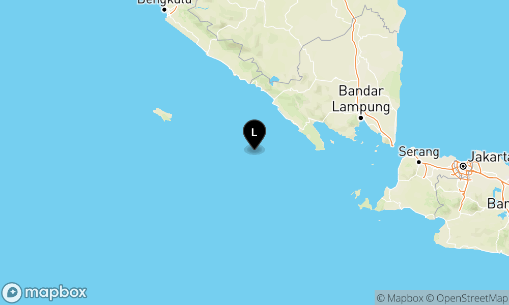 Peta Gempa Pusat gempa berada di laut 92 km BaratDaya Pesisir Barat Lampung
