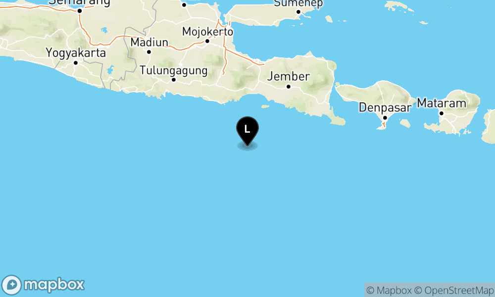 Peta Gempa 112 km BaratDaya LUMAJANG-JATIM
