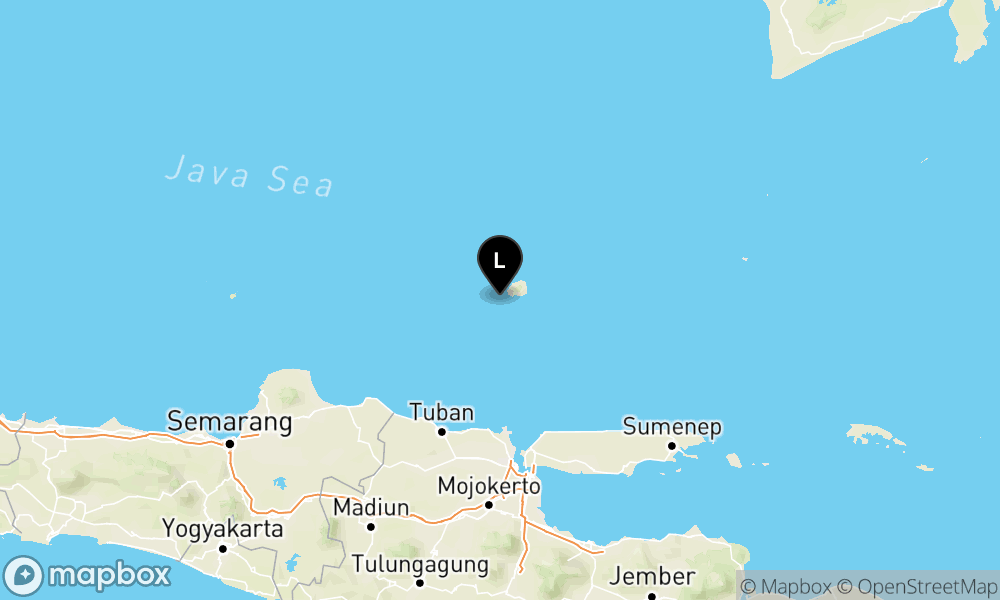 Peta Gempa Pusat gempa berada dilaut 125 km Timur Laut Tuban