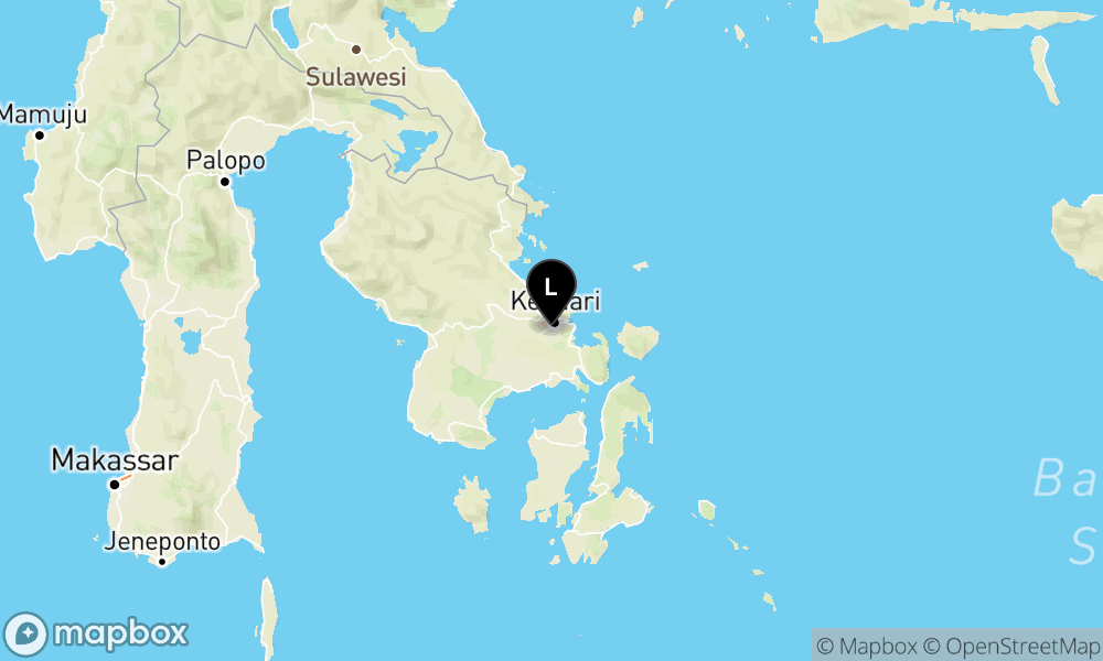 Peta Gempa Pusat gempa berada di darat 1.6 km tenggara Baruga