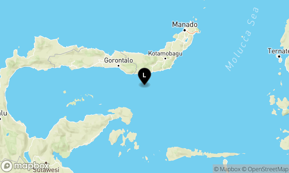 Peta Gempa 50 km BaratDaya BOLAANGUKI-BOLSEL-SULUT