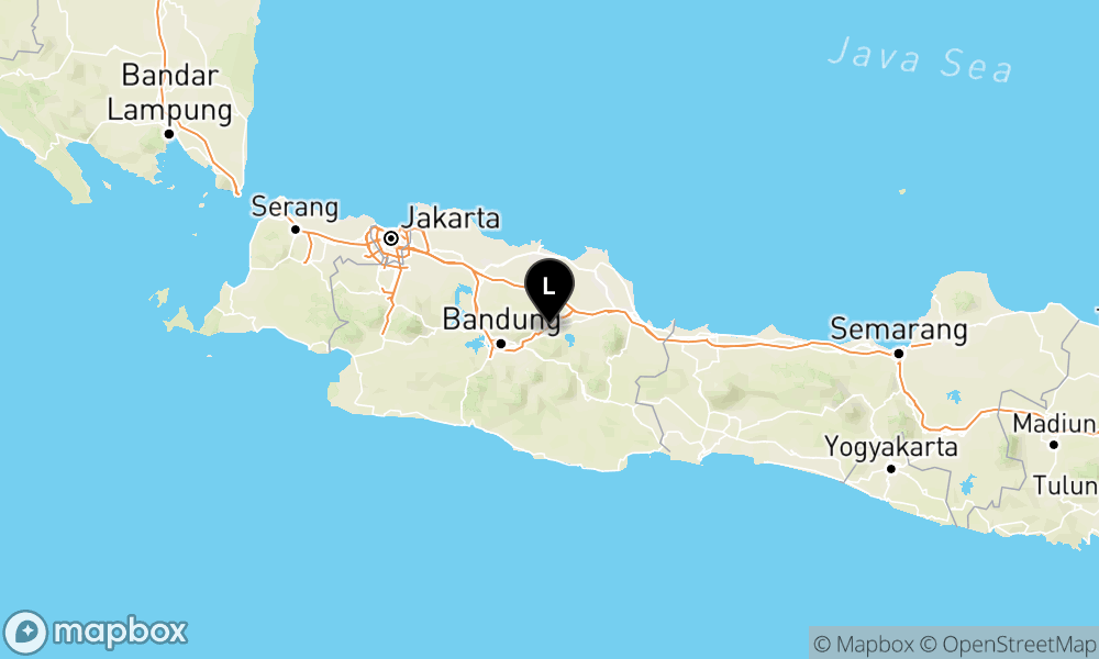 Peta Gempa Pusat gempa berada di darat 5 km Timur Laut Kabupaten Sumedang