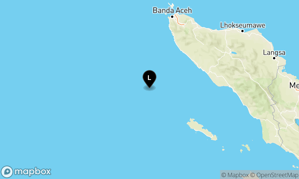 Peta Gempa 143 km BaratDaya CALANG-ACEHJAYA