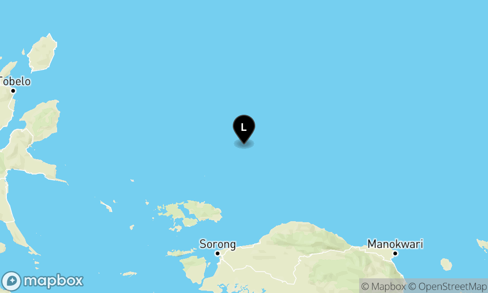 Peta Gempa 175 km TimurLaut RAJAAMPAT-PAPUABRT