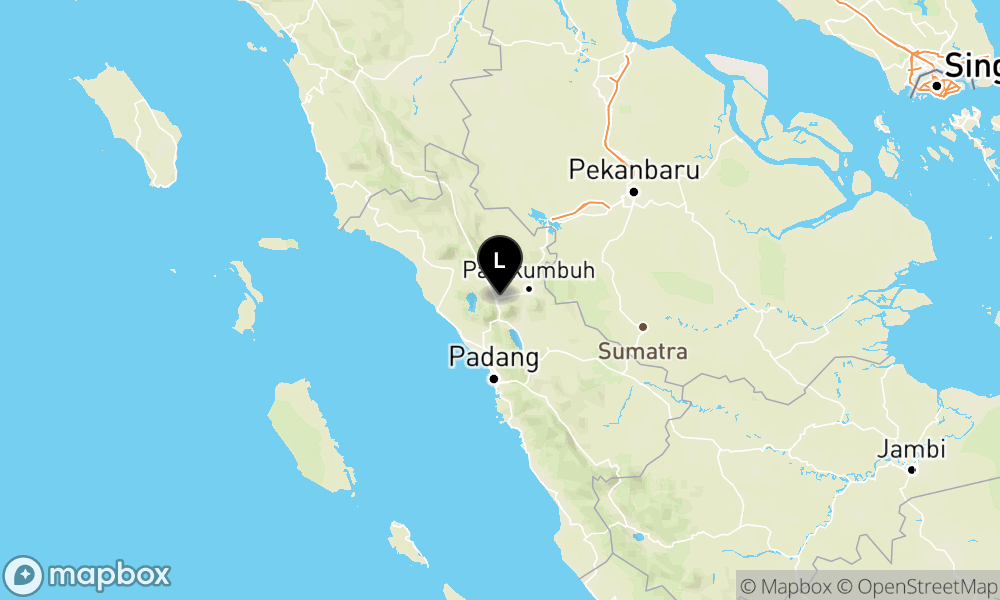 Peta Gempa Pusat gempa berada di darat 4 km tenggara Bukittinggi