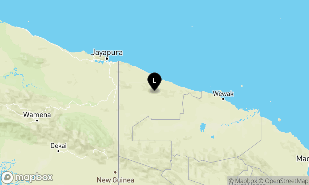 Peta Gempa 126 km Tenggara KEEROM-PAPUA