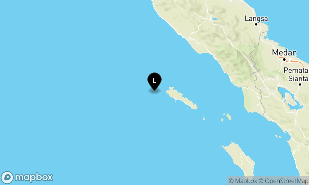 Peta Gempa 111 km BaratLaut SINABANG-ACEH