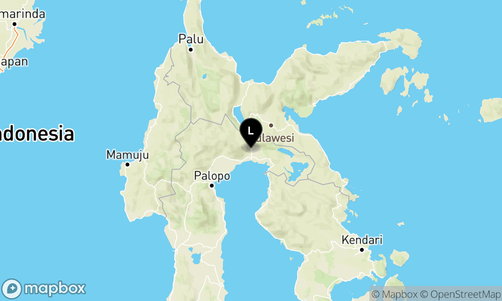 Peta Gempa Pusat gempa berada di darat 43 km baratlaut Luwutimur