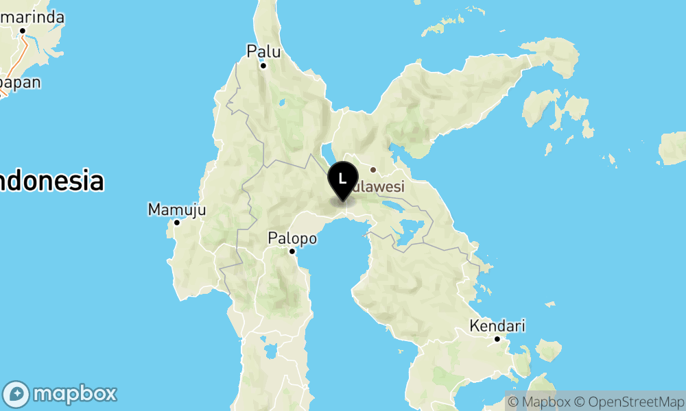 Peta Gempa Pusat gempa berada di darat 46 km baratlaut Luwutimur