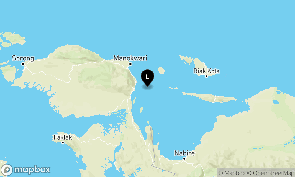 Peta Gempa 41 km Tenggara RANSIKI-PAPUABRT