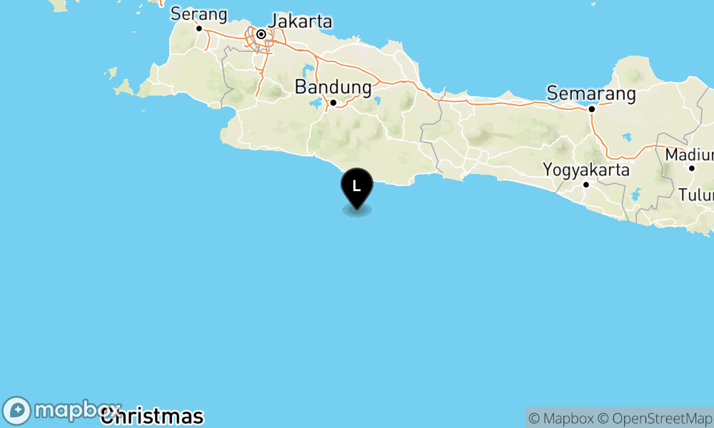 Peta Gempa Pusat gempa berada di laut 82 km BaratDaya Kab. Pangandaran