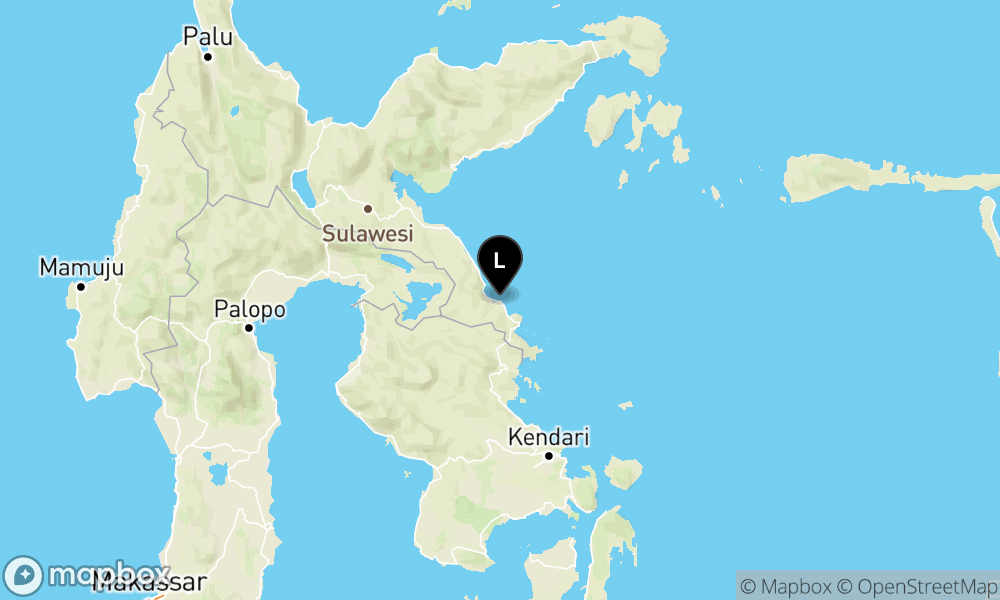 Peta Gempa Pusat gempa berada di laut 27 km tenggara Morowali