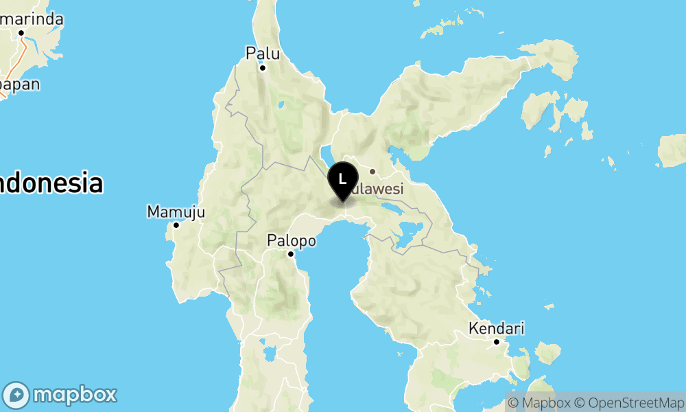 Peta Gempa Pusat gempa berada di darat 45 km baratlaut Luwu Timur