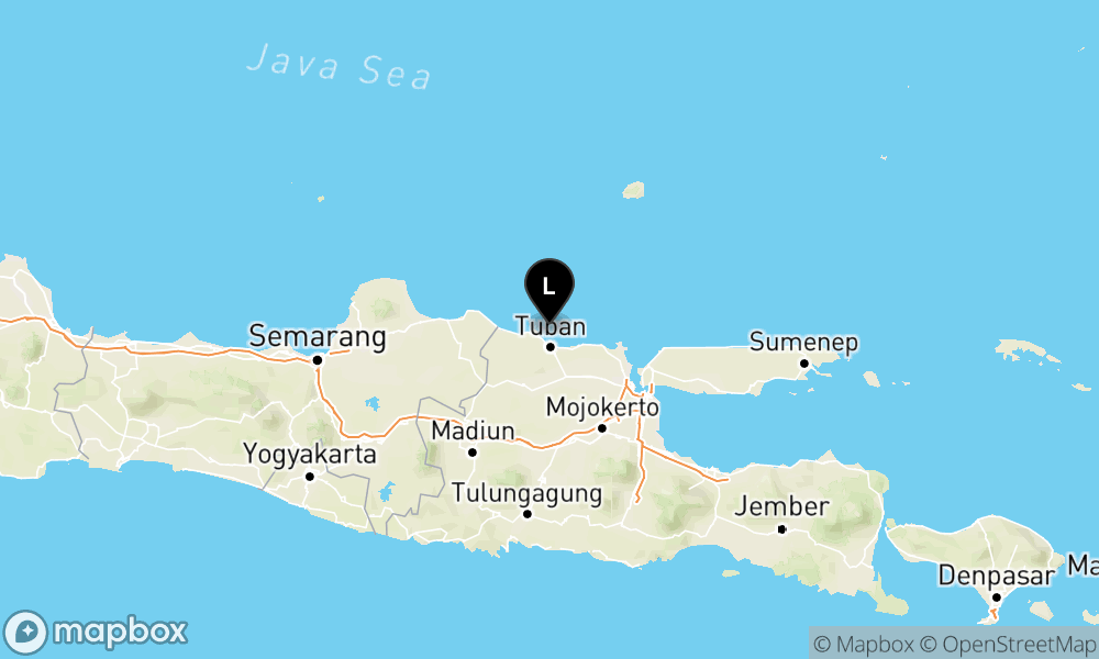 Peta Gempa Pusat gempa berada di laut 14 km timur laut Tuban