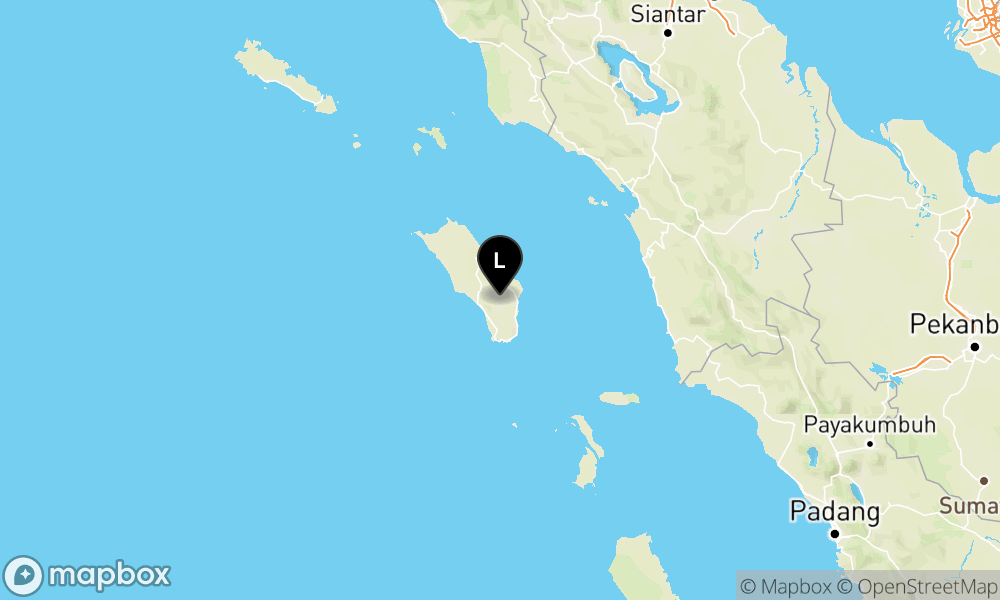 Peta Gempa Pusat gempa berada di darat 27 km tenggara Nias