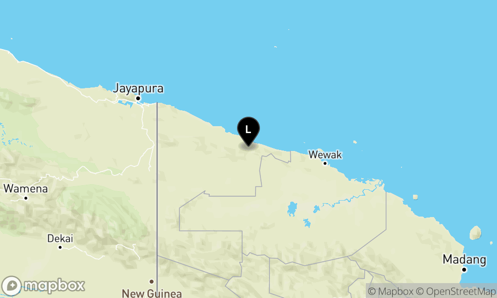 Peta Gempa 132 km BaratLaut WEWAK-PNG