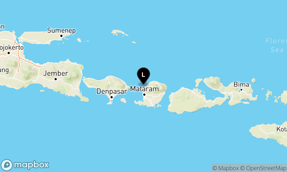 Peta Gempa Pusat gempa berada di laut 8 km BaratLaut Lombok Utara