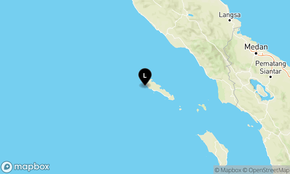 Peta Gempa Pusat gempa berada di Laut 78 Km barat laut Sinabang