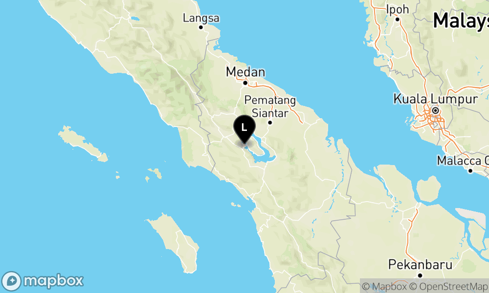 Peta Gempa Pusat gempa berada di darat 6 km barat daya Samosir
