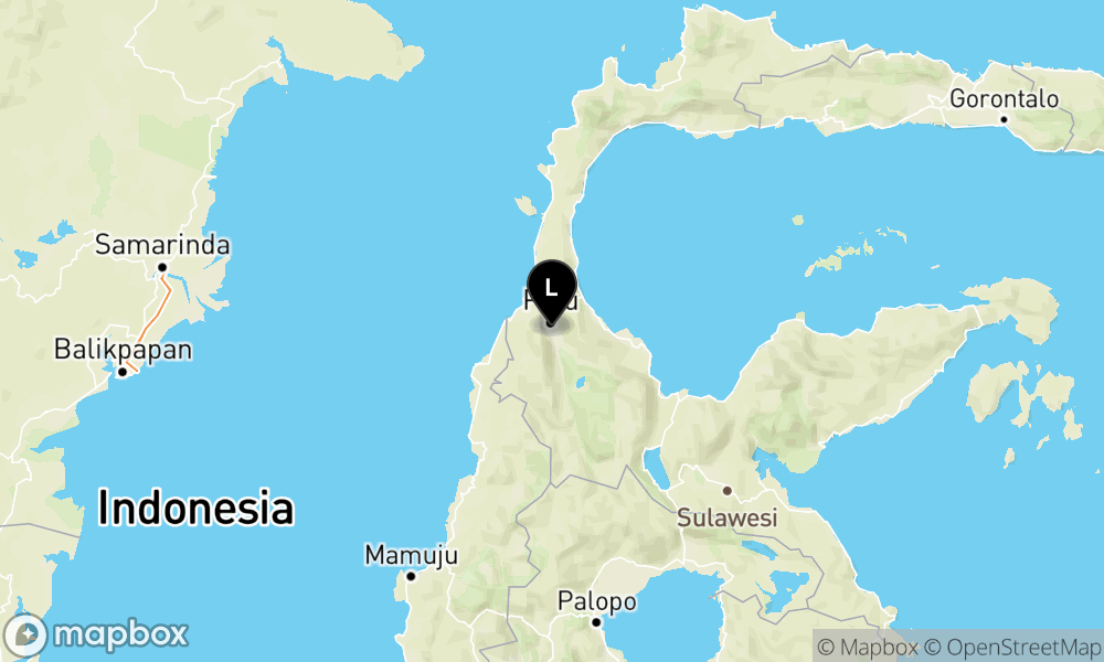 Peta Gempa Pusat gempa berada di darat 6 km selatan Palu