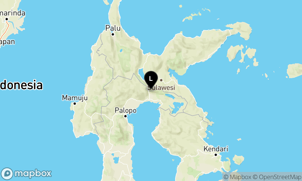 Peta Gempa Pusat gempa berada di darat 44 Km Barat Laut Luwu Timur