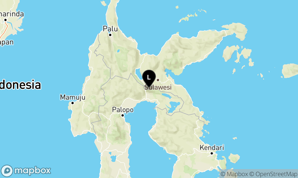 Peta Gempa Pusat gempa berada di darat 44 km barat laut Luwu Timur