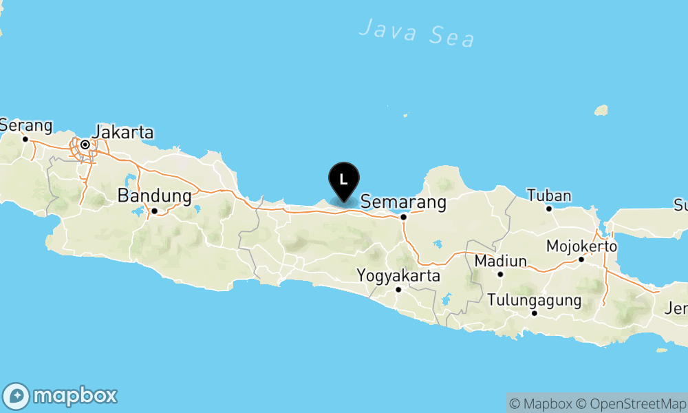 Peta Gempa Pusat gempa berada di darat 5 km timur laut Batang