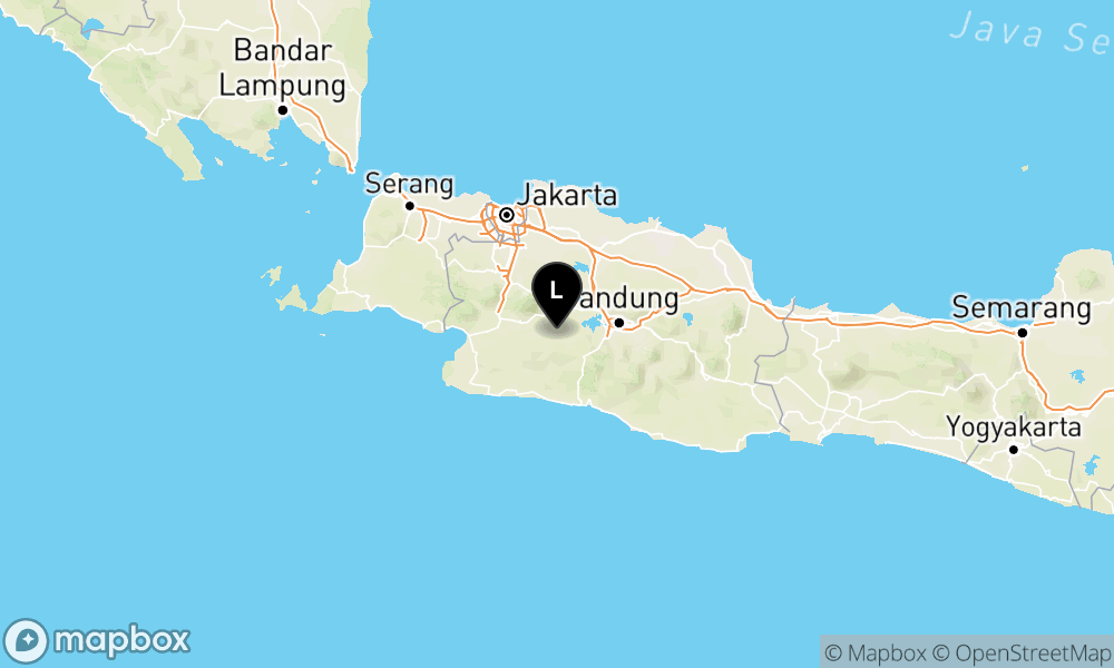 Peta Gempa Pusat gempa berada di darat, 20 km tenggara Kab. Cianjur