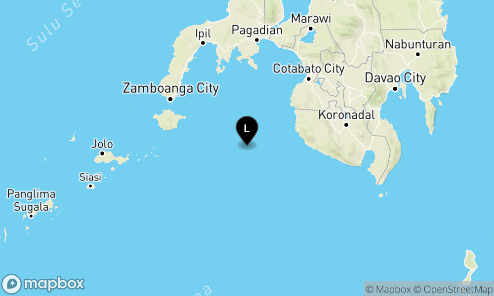Peta Gempa 373 km BaratLaut TAHUNA-KEP.SANGIHE-SULUT