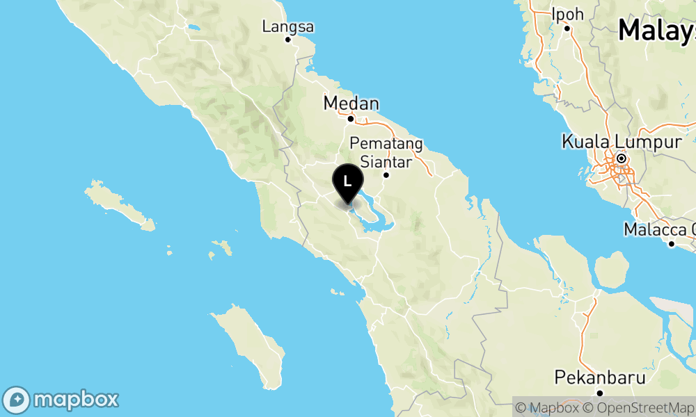 Peta Gempa Pusat gempa berada di darat 7 km barat daya Samosir