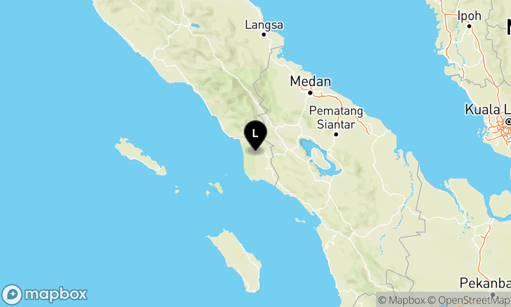Peta Gempa Pusat gempa berada di darat 19 km barat laut Subulussalam