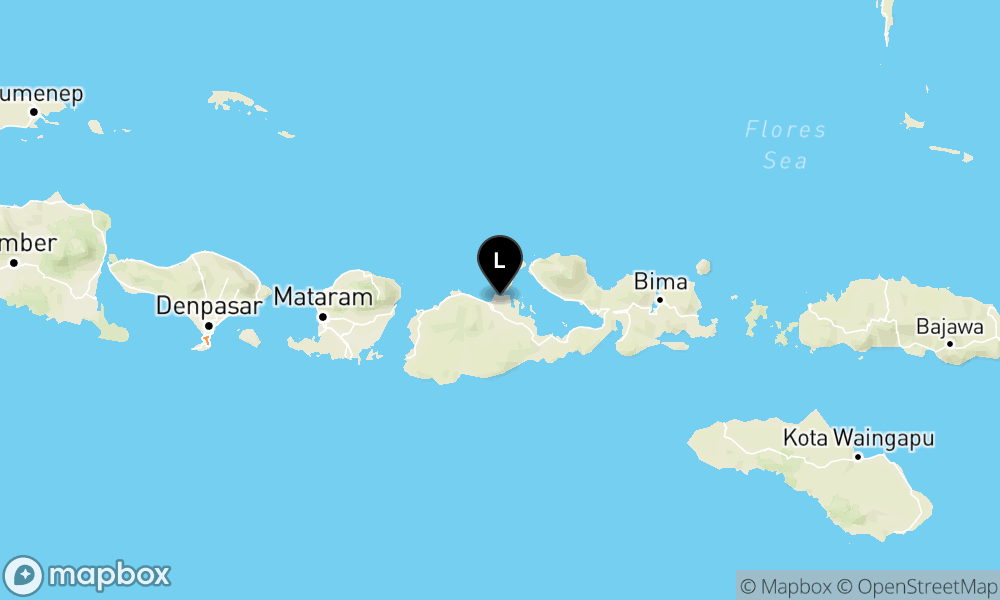 Peta Gempa Pusat gempa berada di darat, 8 km timur laut Sumbawa