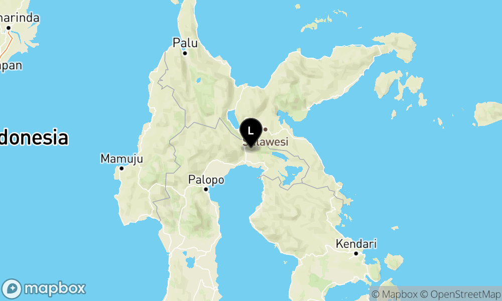 Peta Gempa Pusat gempa berada di darat 37 km barat laut Luwu Timur