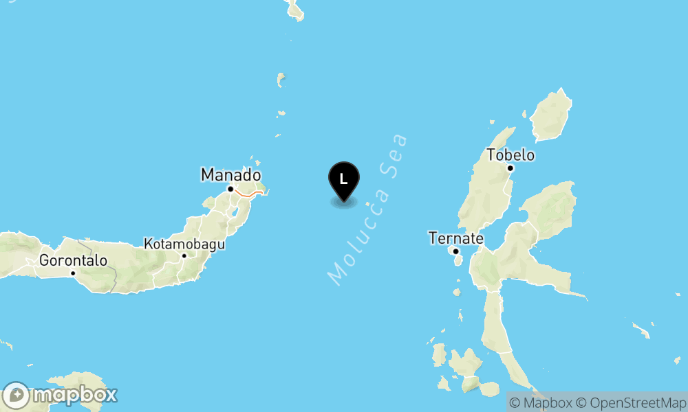 Peta Gempa 111 km Tenggara BITUNG-SULUT