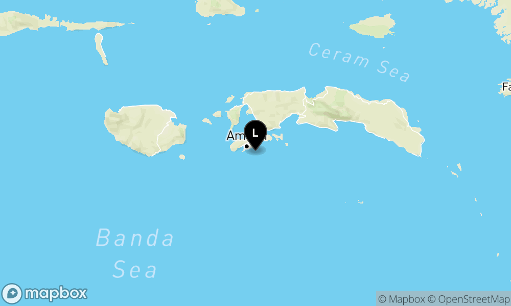 Peta Gempa Pusat gempa berada di laut 18 km Tenggara Ambon